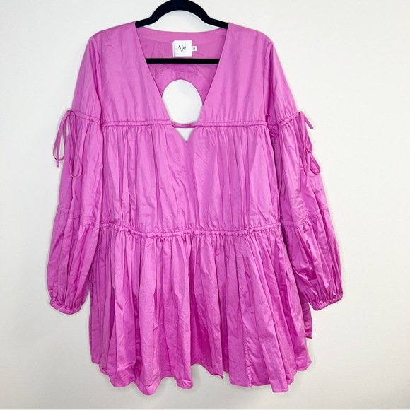 Aje Overture Gathered Smock Puff Sleeve Mini Dress Size 10 US - Picture 5 of 11